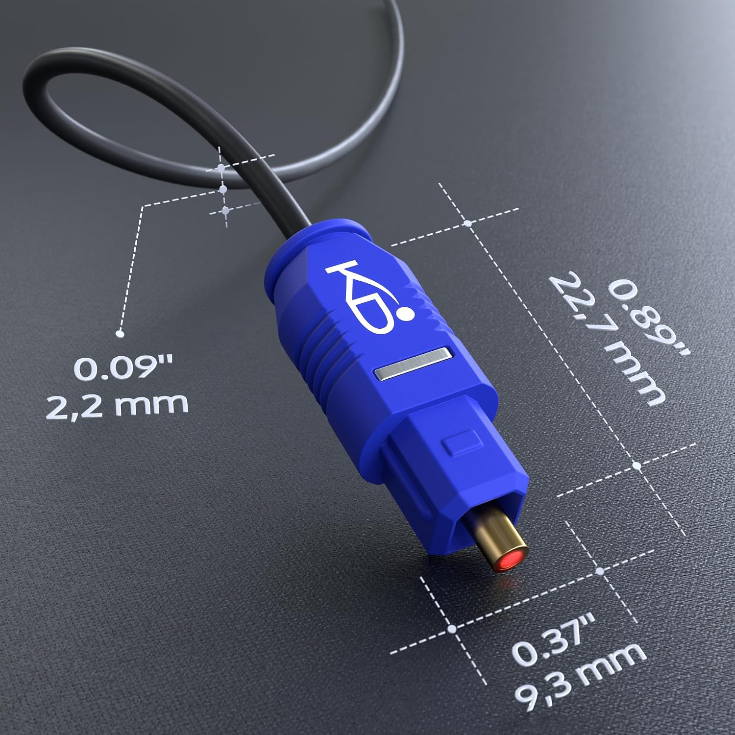 Thumbnail 4 de KabelDirekt Toslink Kabel, schmal, 10 m – optisches Audiokabel (2 mm Durchmesser, Glasfaserkabel) für Soundbar, TV, Konsole
