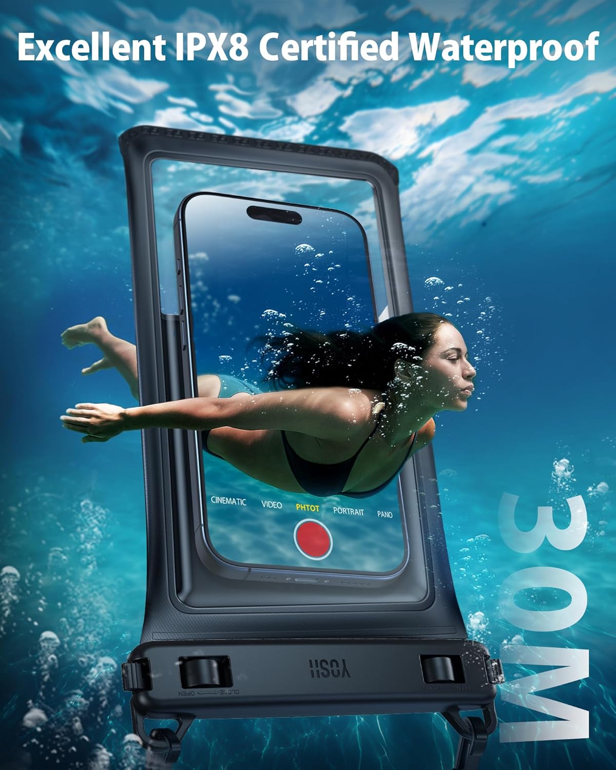 Thumbnail 3 de YOSH Waterproof Phone Pouch [2026 3D Double Space] IPX8 Crossbody Case for 7.5" Smartphones