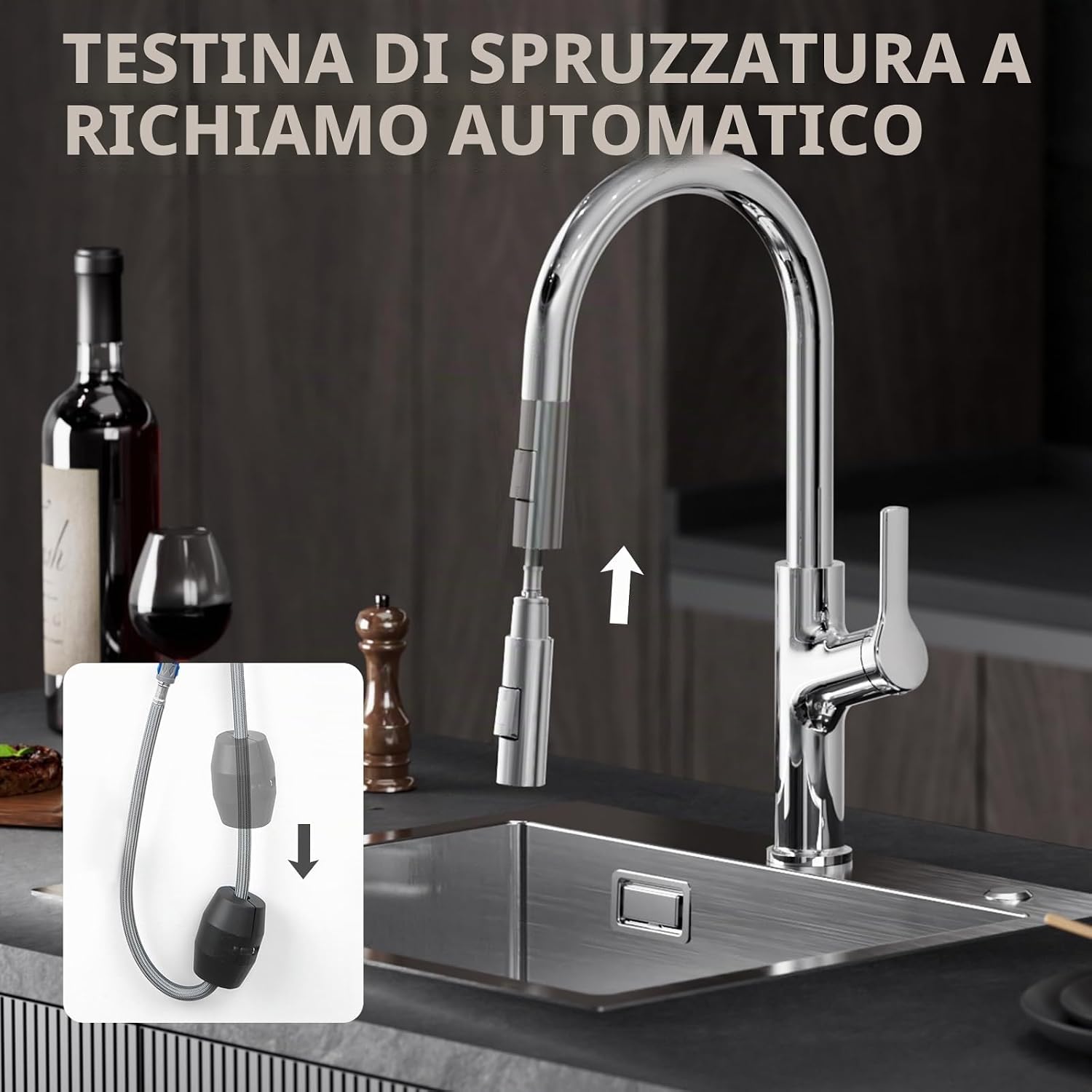 Thumbnail 6 de CECIPA Rubinetto Cucina con Doccetta Estraibile 40 cm