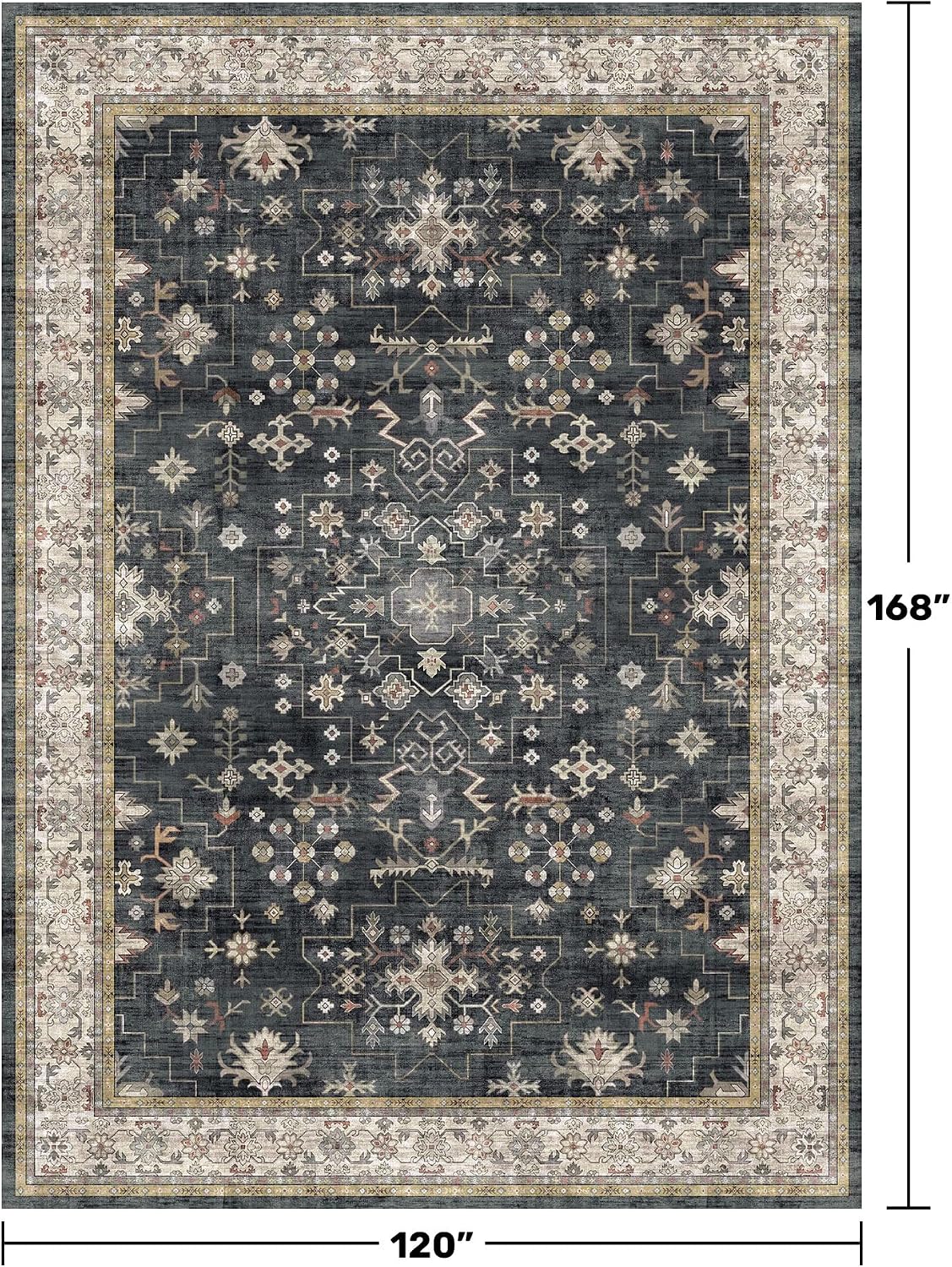 Detalle 2 de Hazo Haus Boho Black Rug 10x14 ๐ก