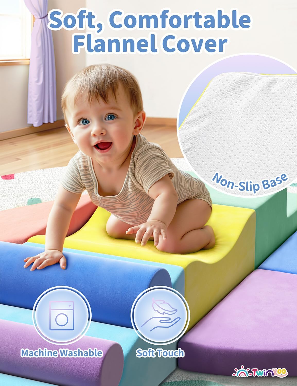 Thumbnail 3 de Twinkoo Extra Large 8-Piece Soft Foam Climbing Block Set for Toddlers