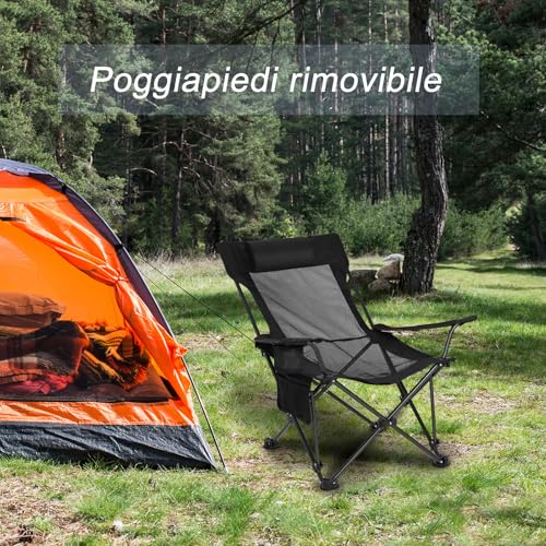 Detalle de eSituro sedia da campeggio pieghevole 2 in 1