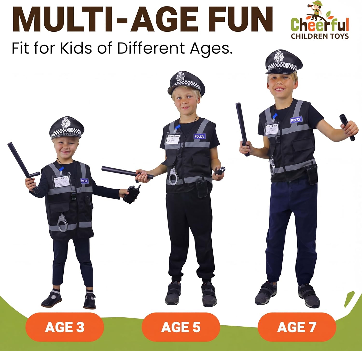 Thumbnail 3 de Cheerful Children Police Costume Set 3-7