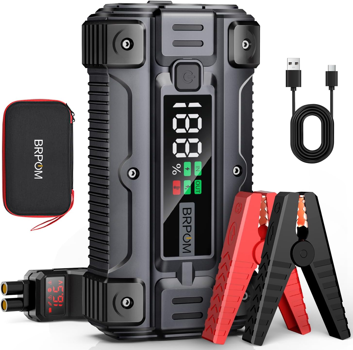 Imagen de BRPOM Avviatore Batteria Auto BM502: 9000A di Avviamento d’Emergenza con Power Bank 26800 mAh en OfertitasTOP