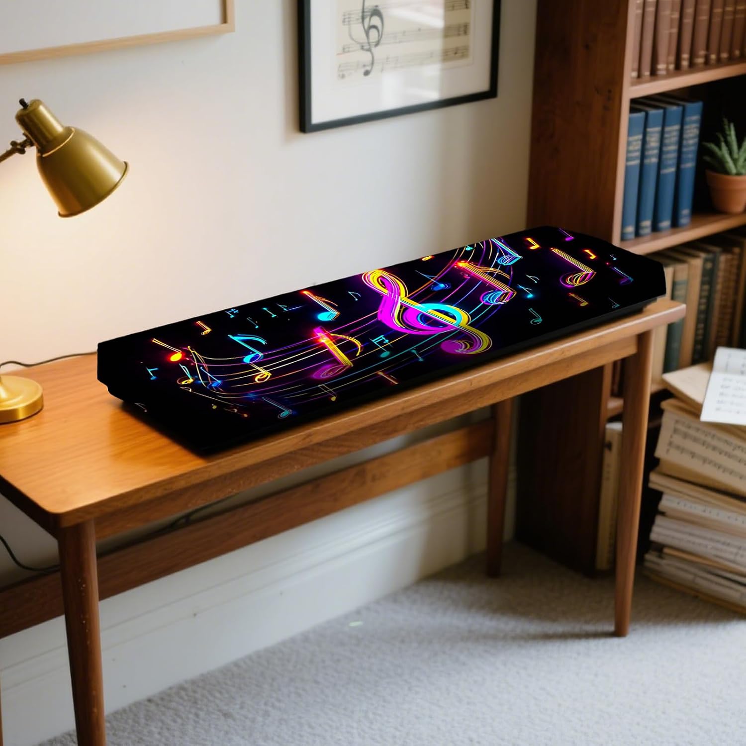 Thumbnail 3 de Nuxovilar Neon Note 88-Key Piano Cover, Elastic Polyester with Neon Design