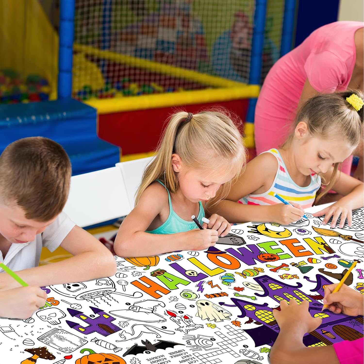Detalle 1 de Gatherfun Coloring Tablecloth 31.5 x 72 Inches