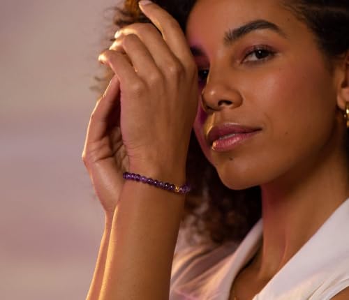Thumbnail 1 de Purelei Purple Sky Armband – Amethyst-Naturstein, elastisch, Einheitsgröße, Gold