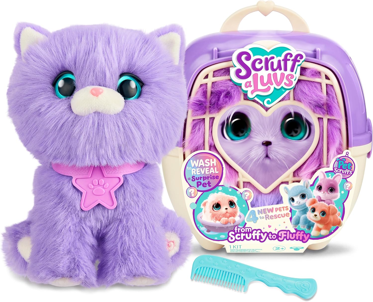 Detalle de SCRUFFALUVS 30351 Kitty Pet Scruffs Plush Toy, 19cm, with Carrier