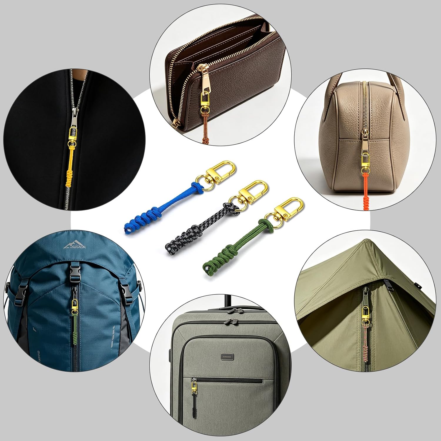 Detalle 2 de NOVWANG Replacement Zipper Pulls, Zinc Alloy
