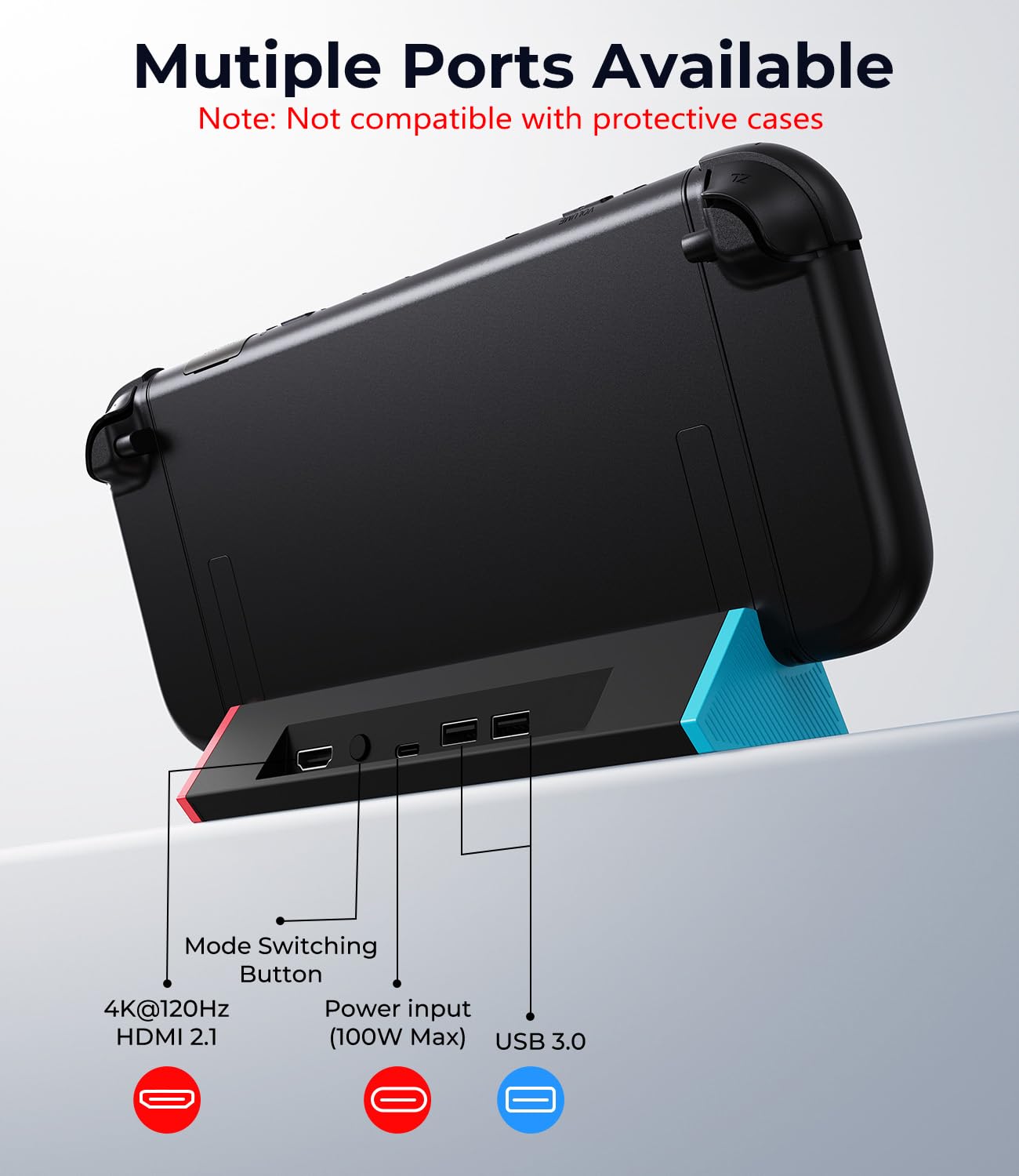 Detalle de SIWIQU for Nintendo Switch 2 Dock Station — Portable TV/Tabletop Dock with HDMI (Switch 2 Only)