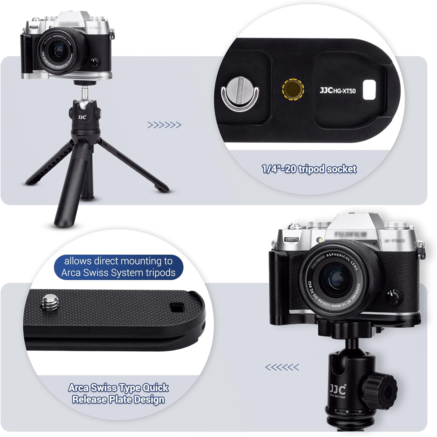 Thumbnail 5 de JJC Metal Hand Grip for Fujifilm X-T50, Arca-Style