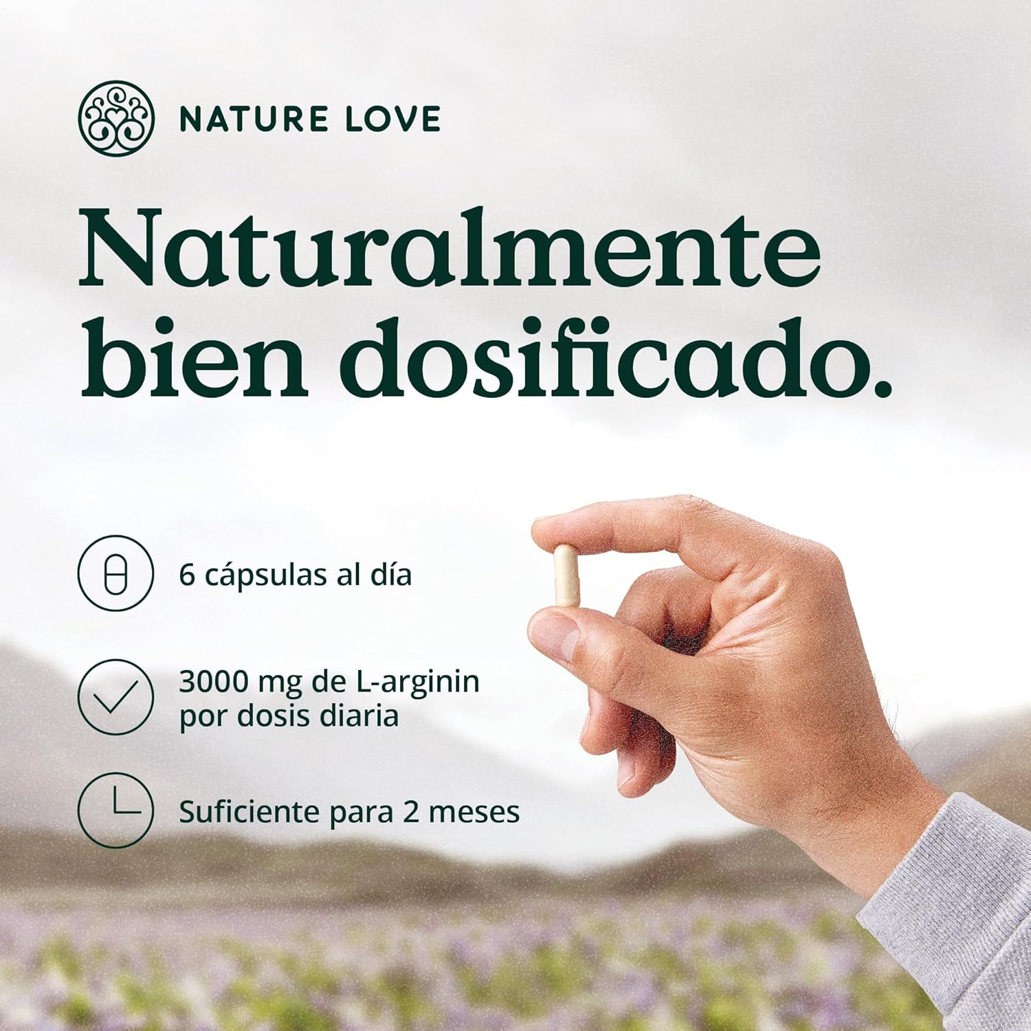 Thumbnail 2 de NATURE LOVE® L-arginina y citrulina vegana - 365 cápsulas