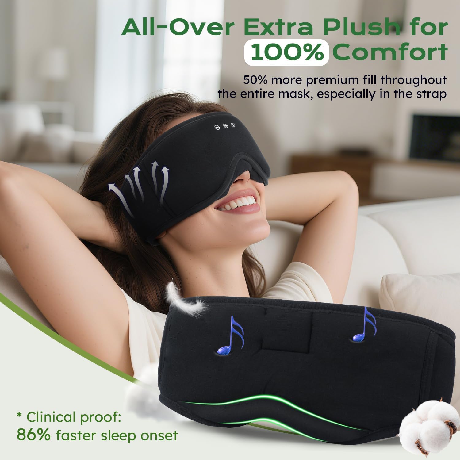 Detalle 2 de LC-dolida Bluetooth Sleep Mask 15h