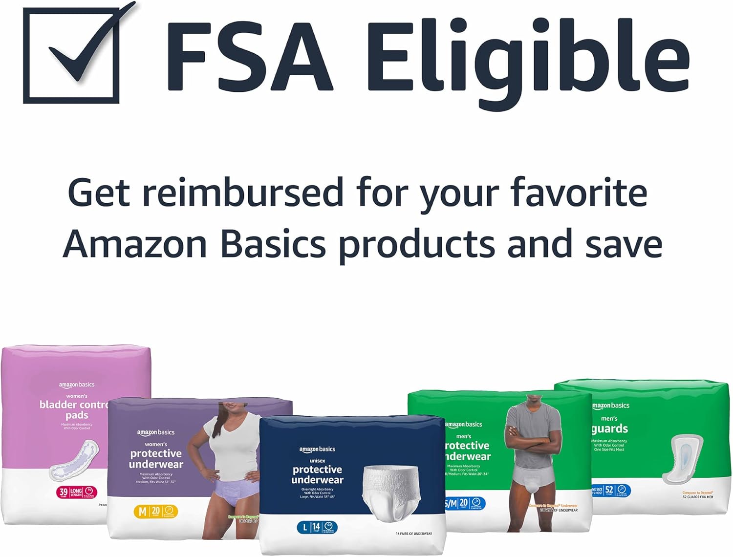 Thumbnail 5 de Amazon Basics Incontinence Underwear Large 14-count