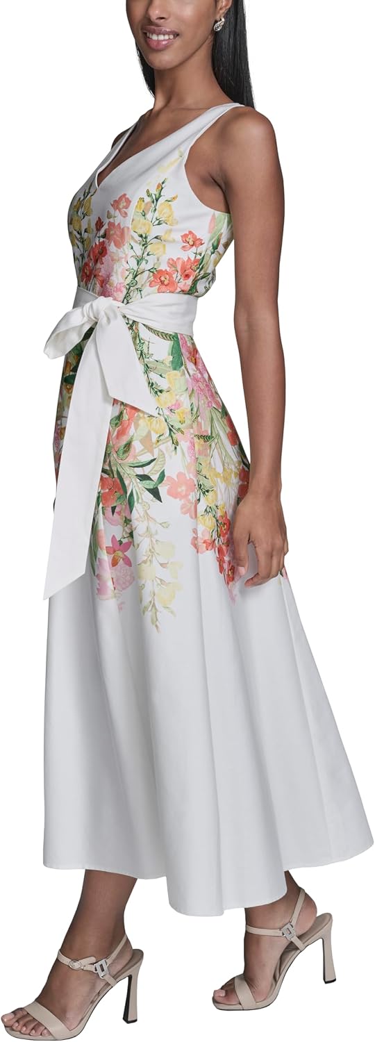 Detalle de Karl Lagerfeld Women's Cotton Sateen Midi Dress