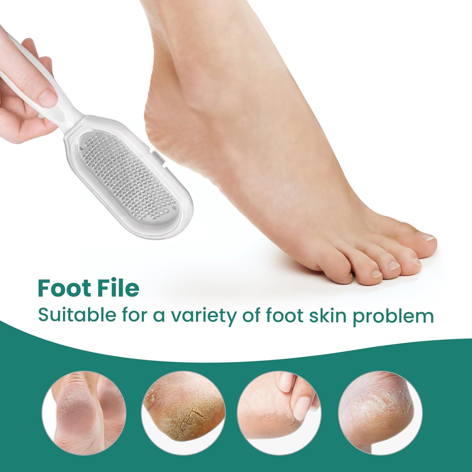 Detalle de Welnove Moisturizing Heel Socks – Aloe Vera Gel Lining (3 Pairs) with Extra Large Foot File