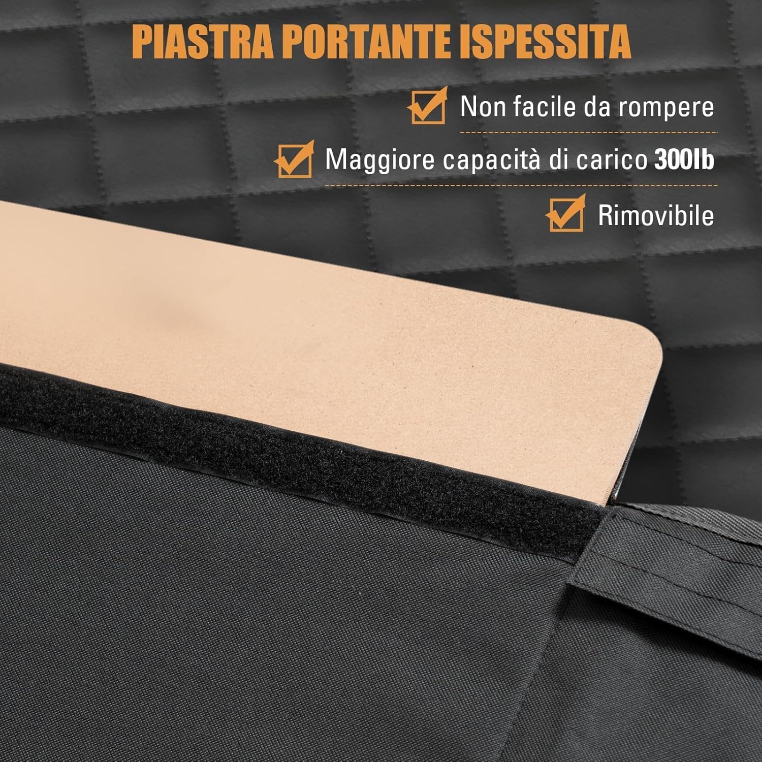 Detalle de MyeMdan Hard-Bottom Dog Car Seat Cover, Waterproof 600D Oxford, Detachable Base