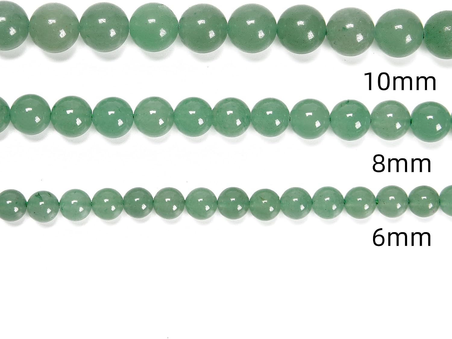 Detalle 2 de JM Design R-S-AVE-0094-10_fba_1s Green Aventurine Beads, 10mm Natural Round Stone