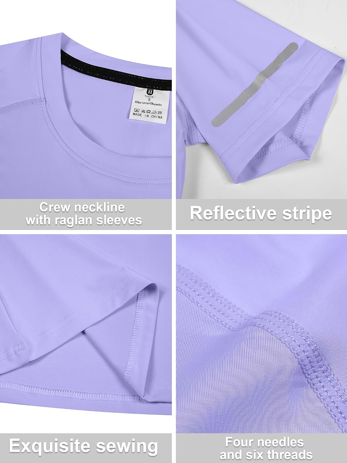 Detalle de Damen Rash Guard UPF 50+ (Kurz-/Langarm) – schnelltrocknendes SPF-UV-Shirt für Schwimmen & Outdoor