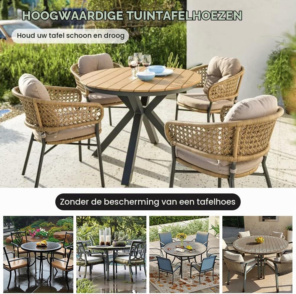 Detalle de AOOWU 5135214 afdekhoes voor tuintafel, Oxford 210D, waterdicht, 230 x 100 cm