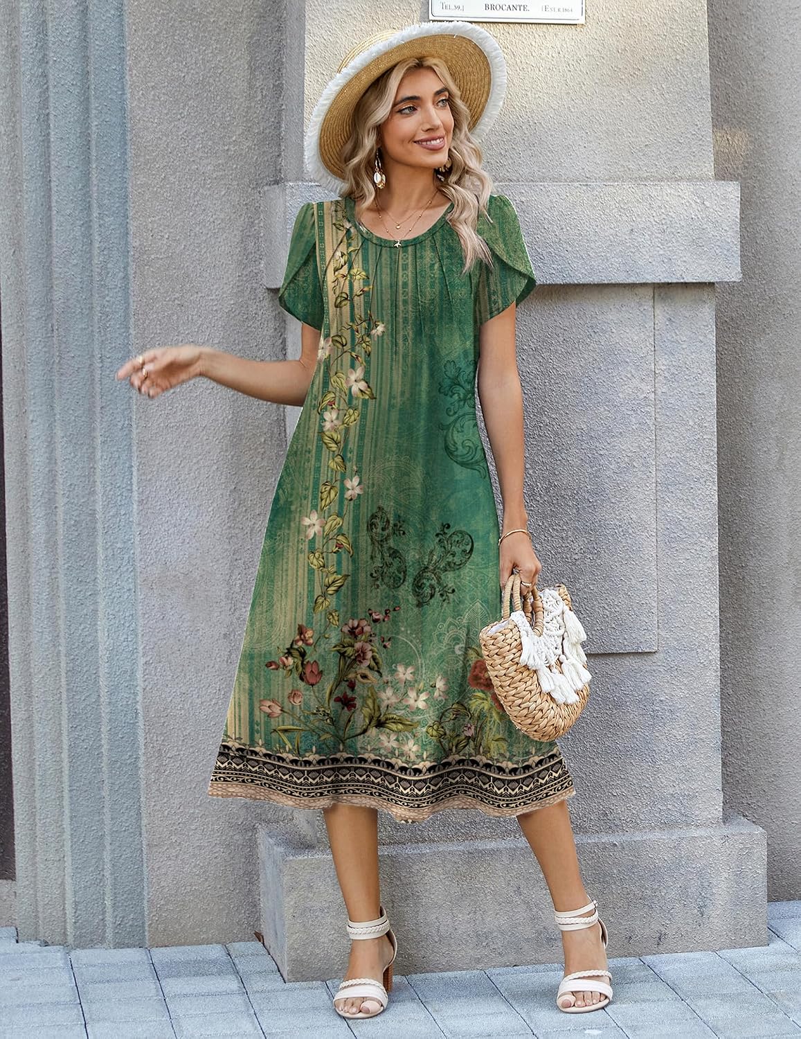 Thumbnail 3 de Robe d'été décontractée Zeagoo pour femme — motif floral, poches, tailles S à XXL