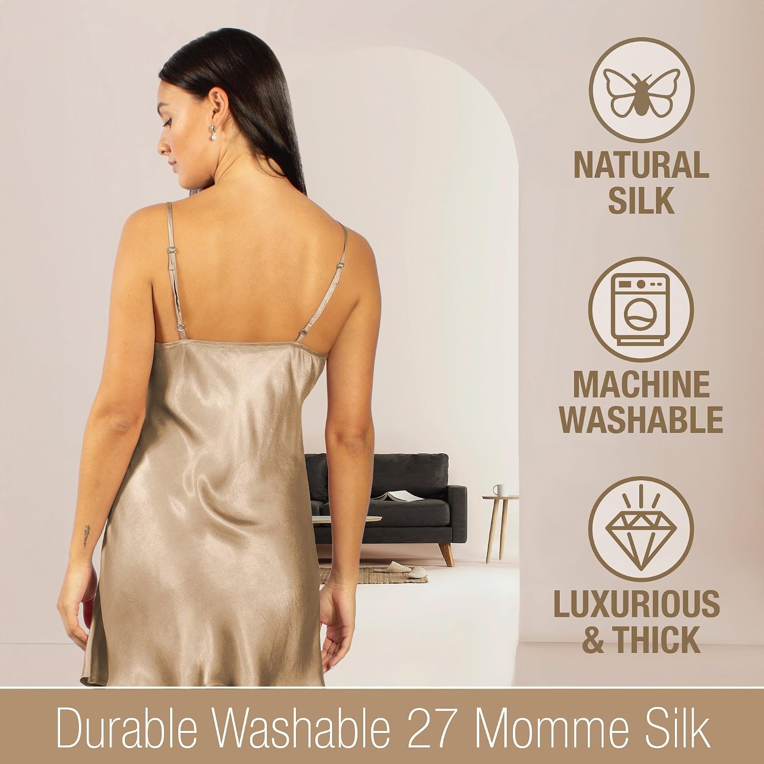 Thumbnail 3 de Tara Sartoria Silk Nightgown in Mulberry Silk