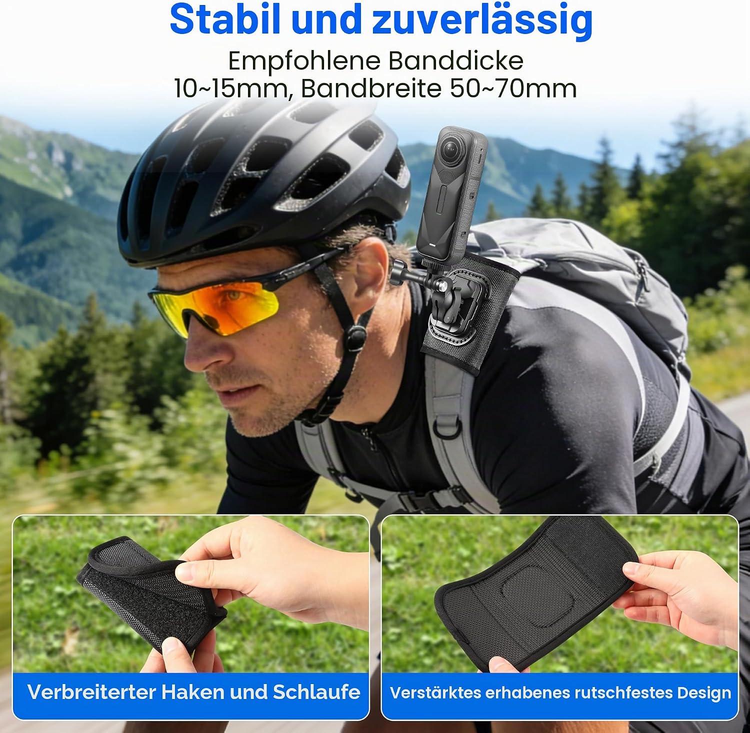 Thumbnail 2 de Rucksack Mount Schultergurt Clip Halter 360° – Quick Release Adapter für Insta360 X5/X4 Air Ace Pro 2, DJI Osmo, 360 Nano Action 6–5, GoPro Zubehör