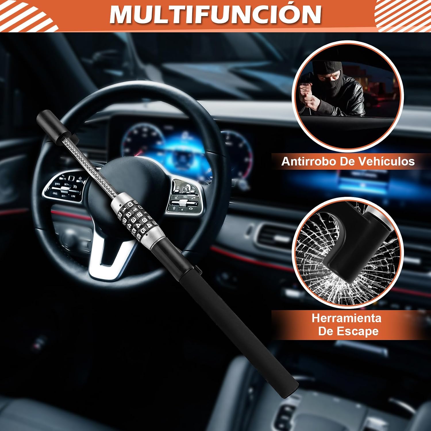 Thumbnail 4 de Tevlaphee Barra Antirrobo Volante 15,5–38 cm