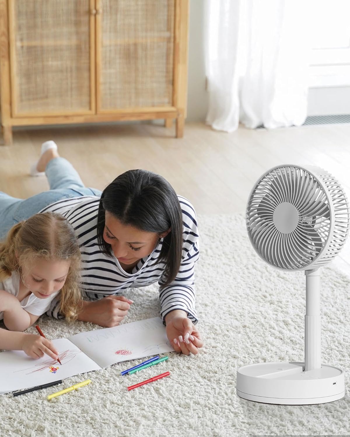 Thumbnail 6 de KASYDoFF Desk Fan (8-inch) USB portable fan with 90° oscillation, timer and rechargeable 5400mAh battery