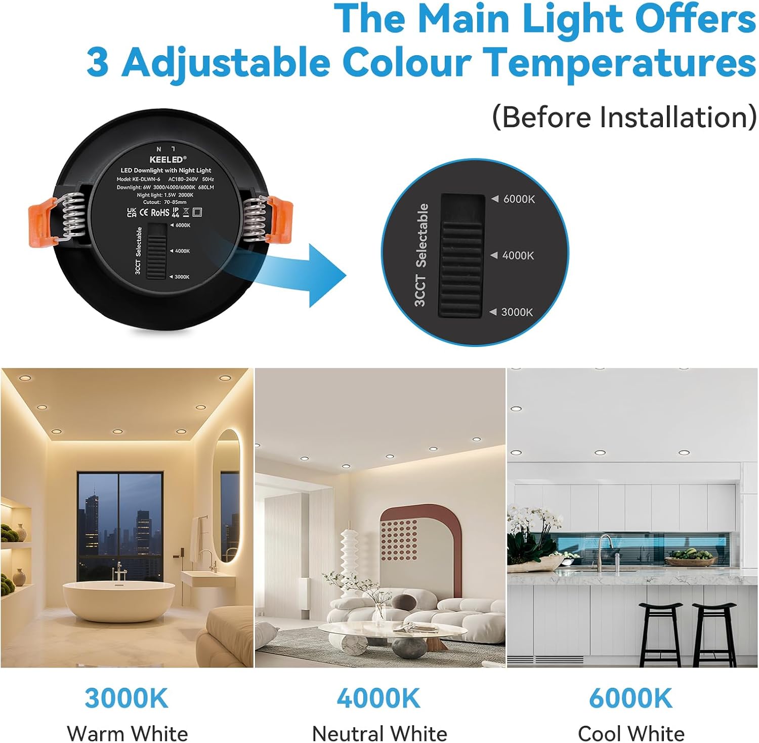 Thumbnail 2 de KEELED Black Downlight for Ceiling – 24-Pack