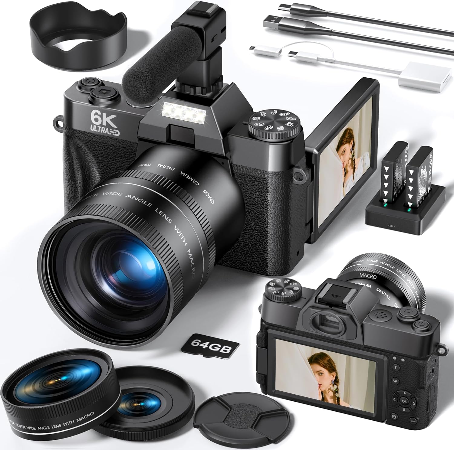 Detalle de Longyi 6K 64MP Digital Camera for Photography and Vlogging