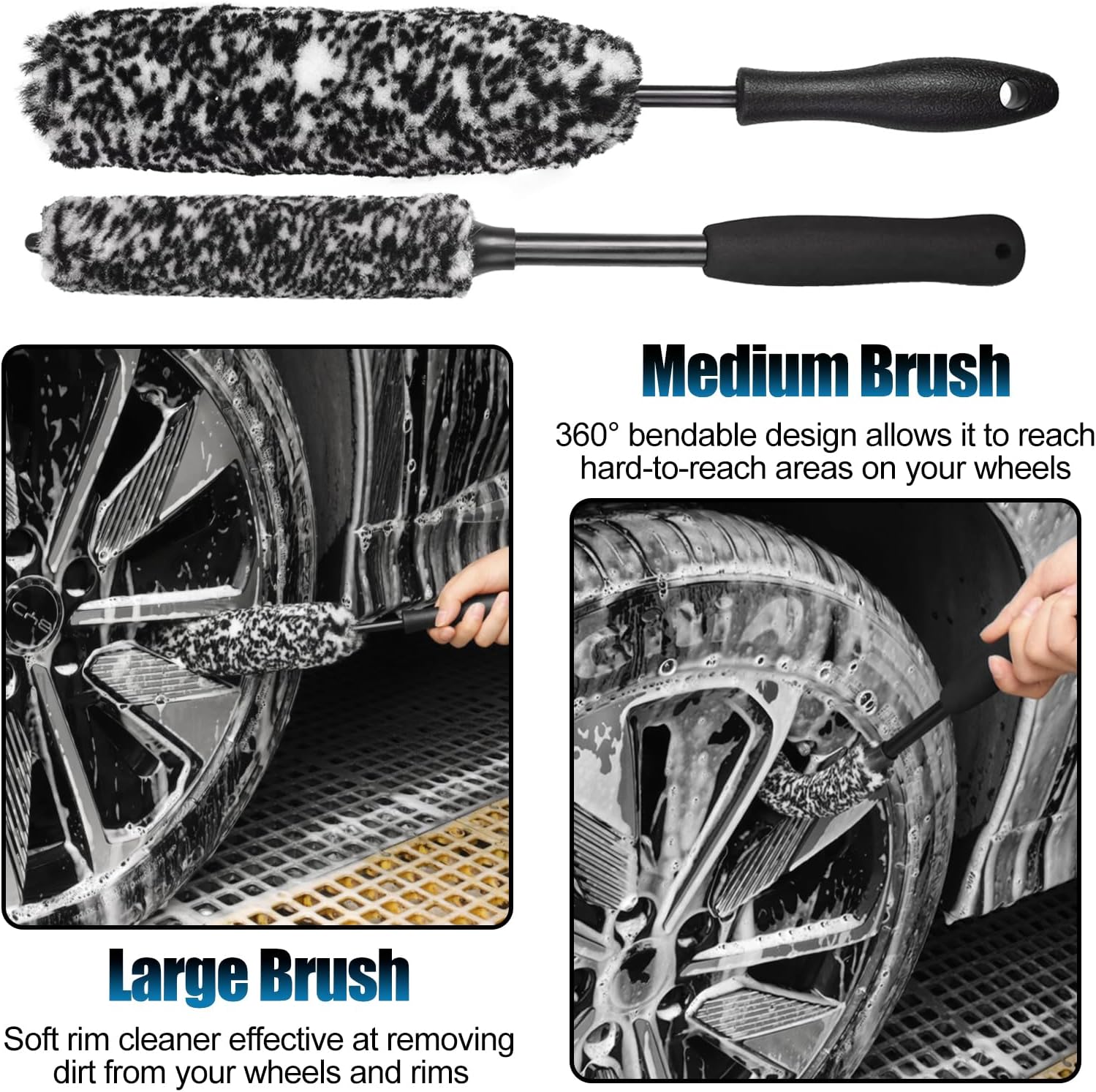 Detalle de TTRCB CWB-8 Wheel and Tire Detailing Brush Kit, 8-Piece with Flexible Brushes