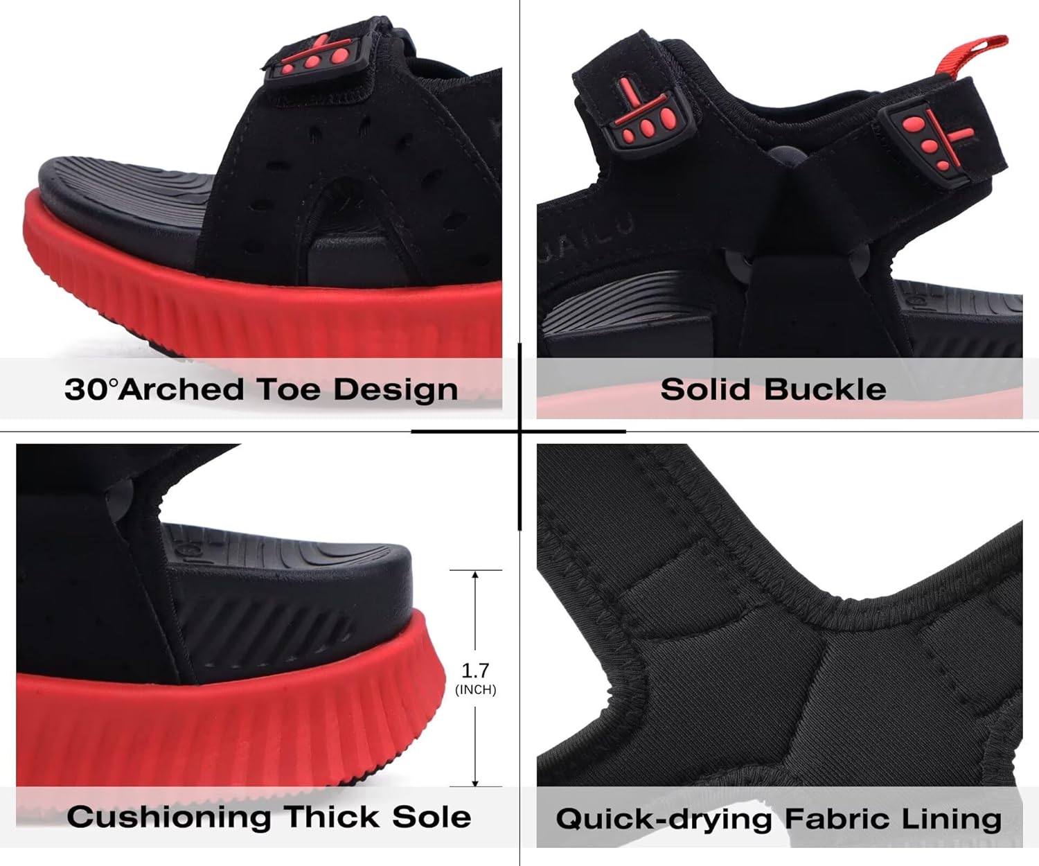 Thumbnail 5 de KuaiLu Herren Wandersandalen mit orthopädischem Recovery-Support, Sommer-Trekkingsandalen (Gr. 40–48)