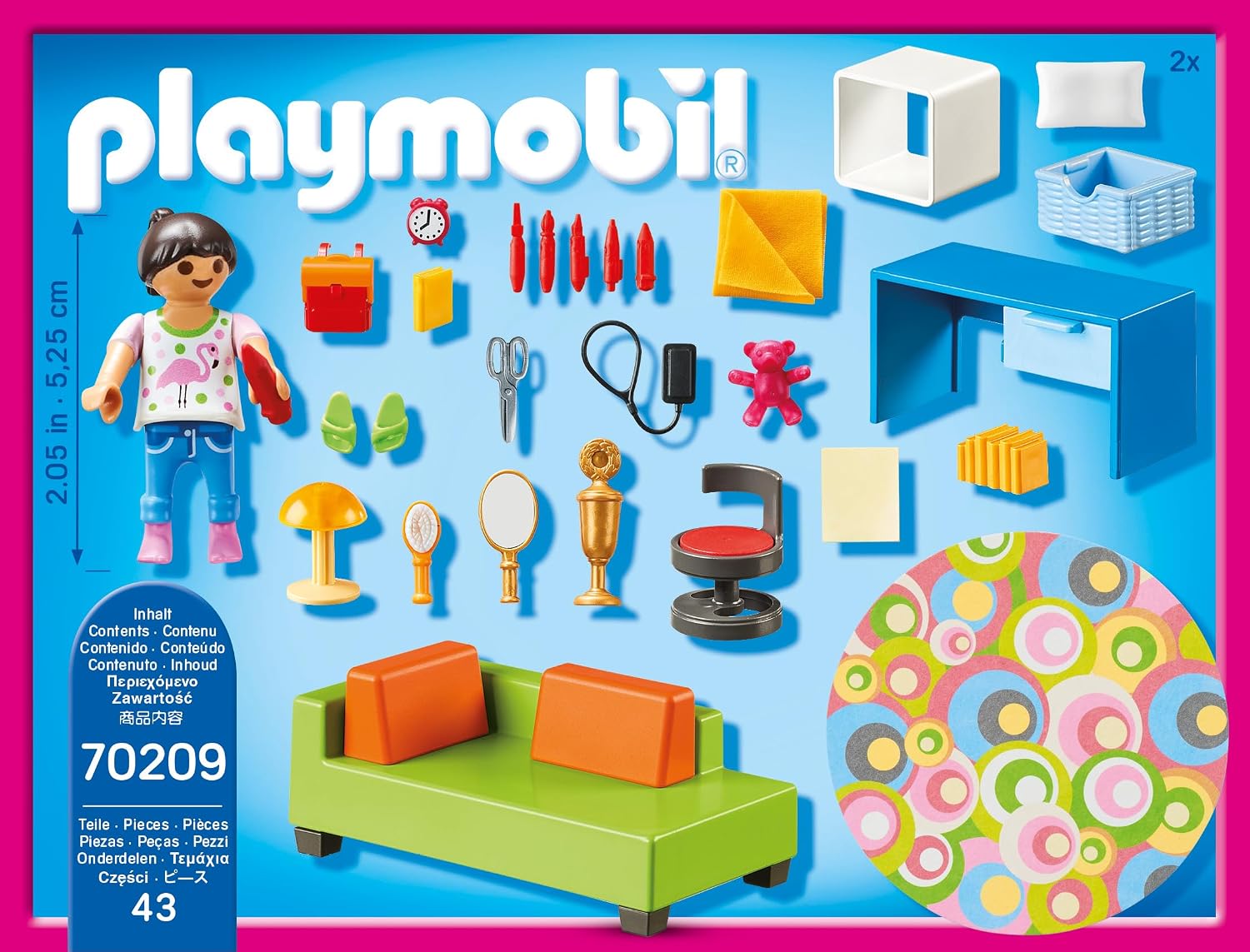 Detalle 2 de PLAYMOBIL Dollhouse 70209 Jugendzimmer mit Mädchenfigur und Zubehör (ab 4 Jahren)