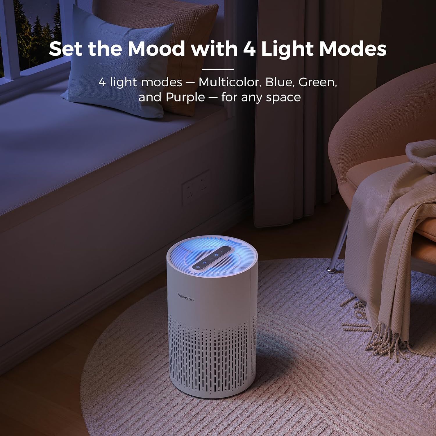 Thumbnail 6 de Purivortex PX500-US Air Purifier, White, HEPA Filter for Rooms Up to 880 Sq Ft