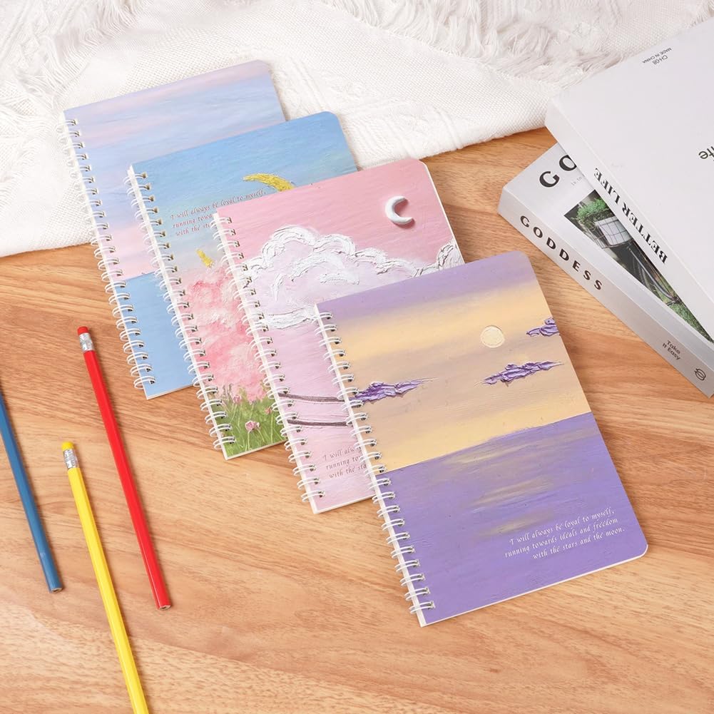 Thumbnail 2 de OFFCUP lot de 4 carnets A5 à spirales (120 pages, papier ligné)