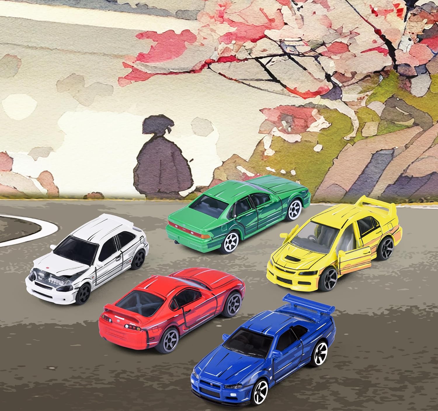 Thumbnail 5 de Majorette JDM Leyends Giftpack: 5er-Set Metallautos im Maßstab 1:64 (Honda, Nissan, Toyota, Mitsubishi)