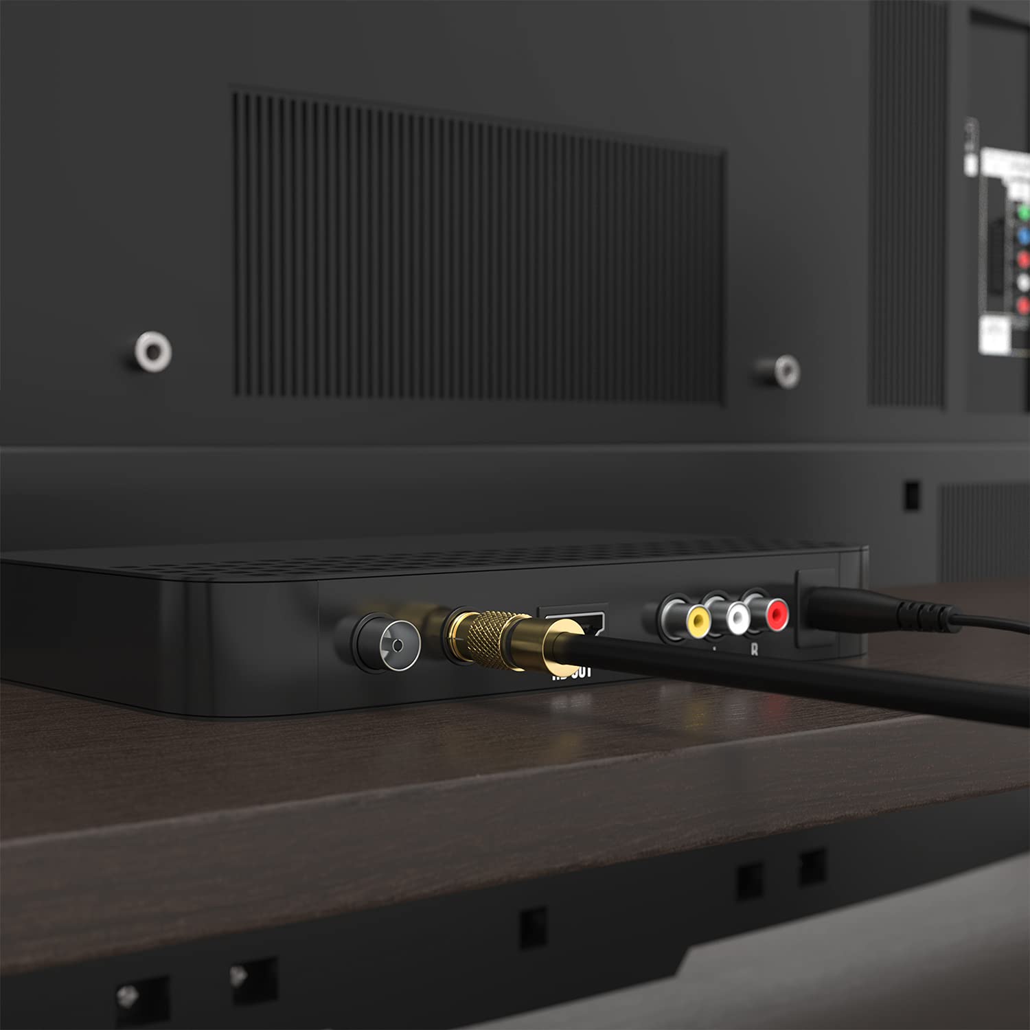 Detalle de RedStar24 SAT Kabel 1 m 135 dB – Koaxial Antennenkabel mit Quick F-Stecker, 75 Ω, 5‑fach geschirmt