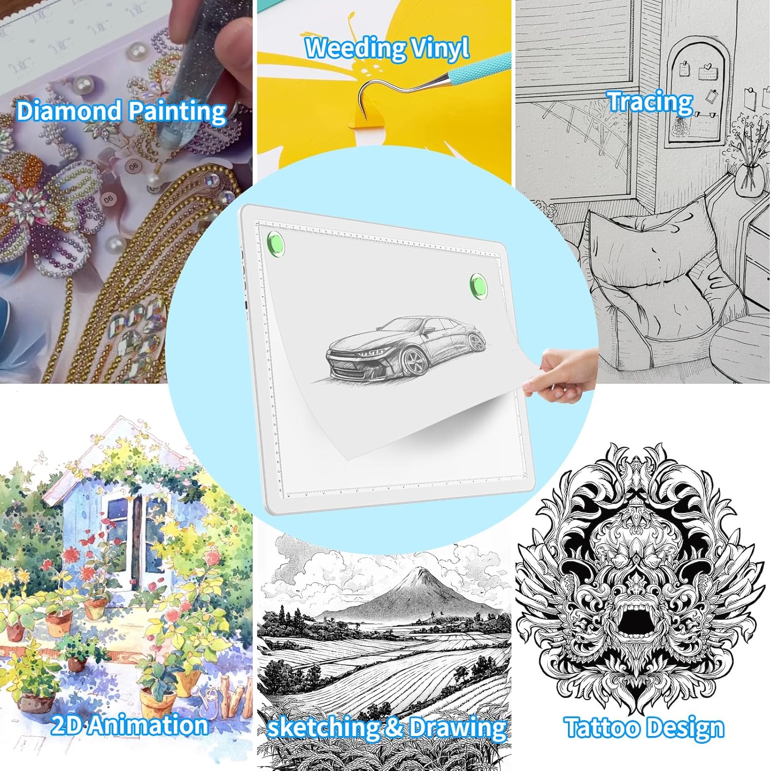Thumbnail 6 de Phylosal Magnetic A3 Light Pad (A3) – super bright light box for tracing, drawing & diamond art