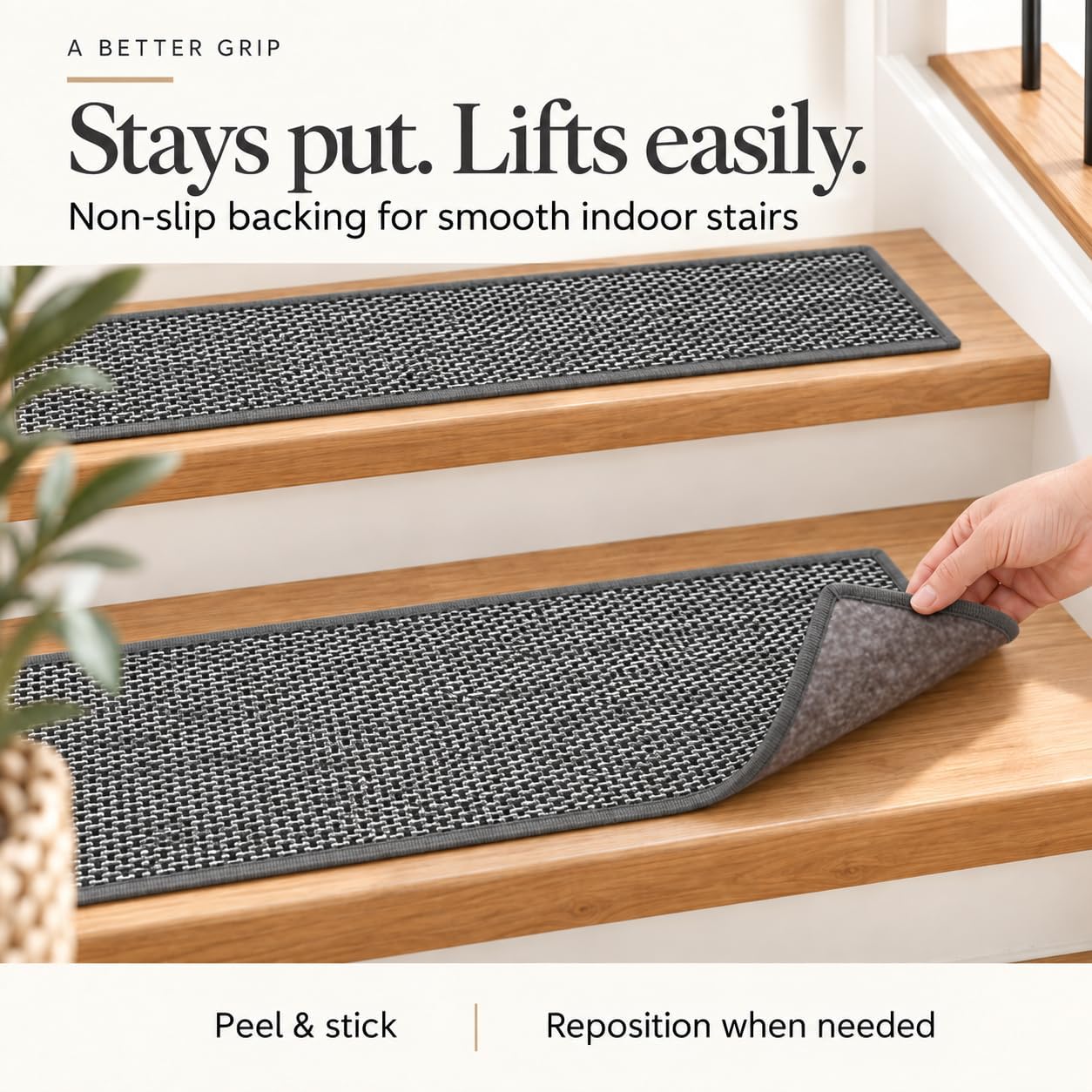 Thumbnail 4 de ZOINLIY Non-Slip Stair Treads, 15-Pack, 30 x 8-Inch, Dark Grey