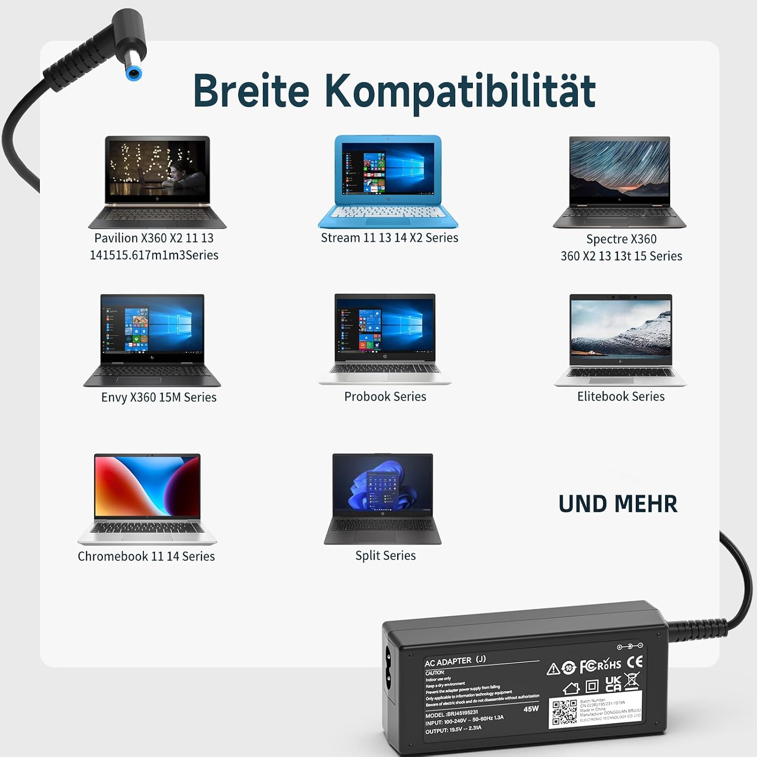 Detalle 2 de HP Laptop Netzteil 45W 19.5V