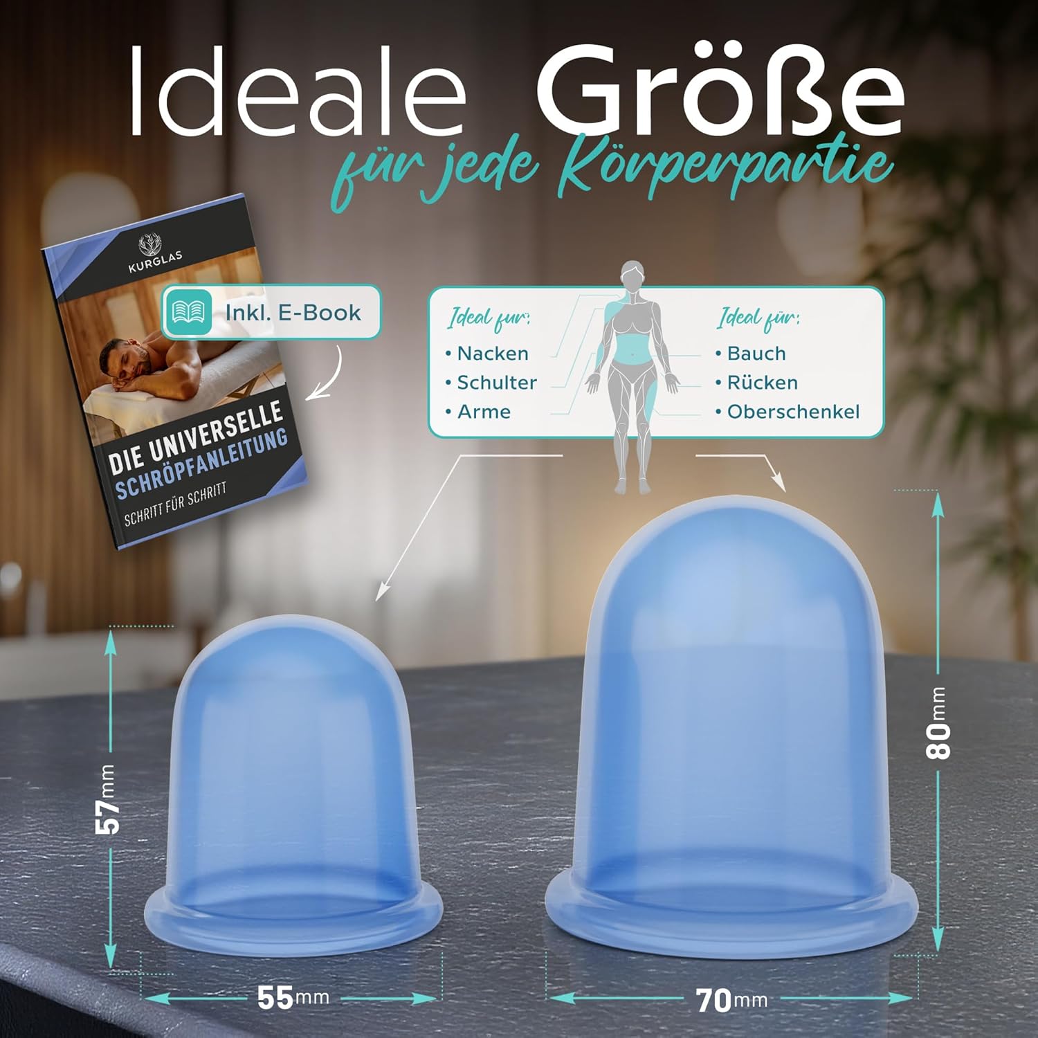 Thumbnail 3 de KURGLAS Das Original Schröpfgläser Silikon 2er Set