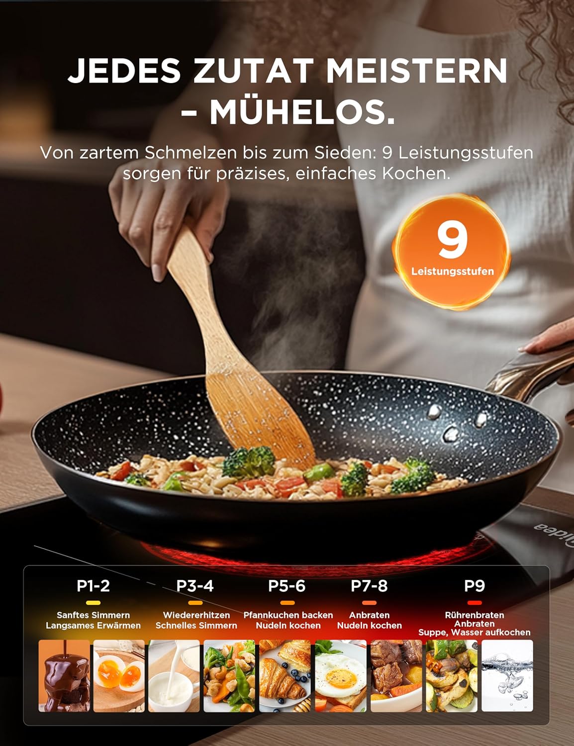 Thumbnail 1 de MIDEA Glaskeramik-Kochfeld mit 2 Kochzonen, Touch-Steuerung und Kindersicherung
