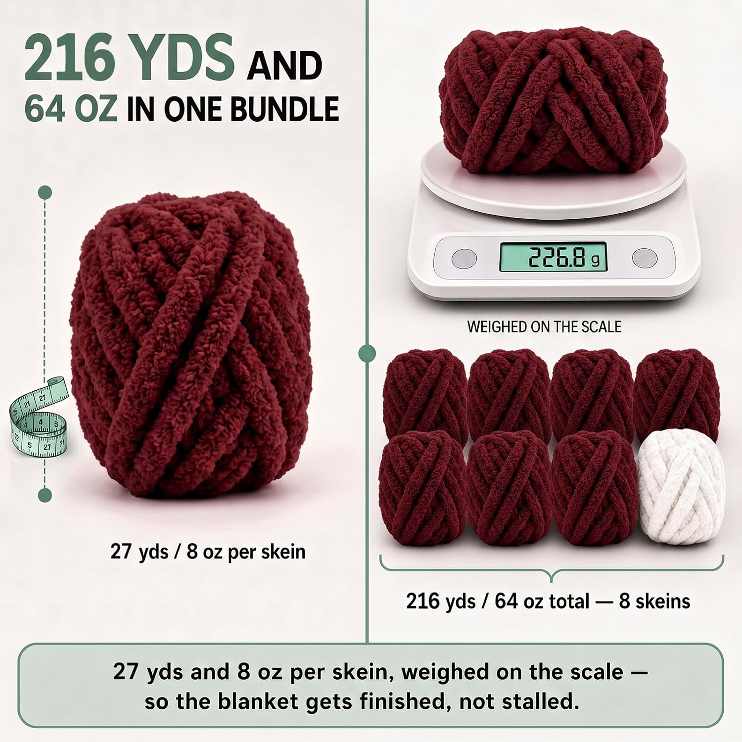 Thumbnail 4 de Chunky Hand-Knitting Yarn, 8 Skeins