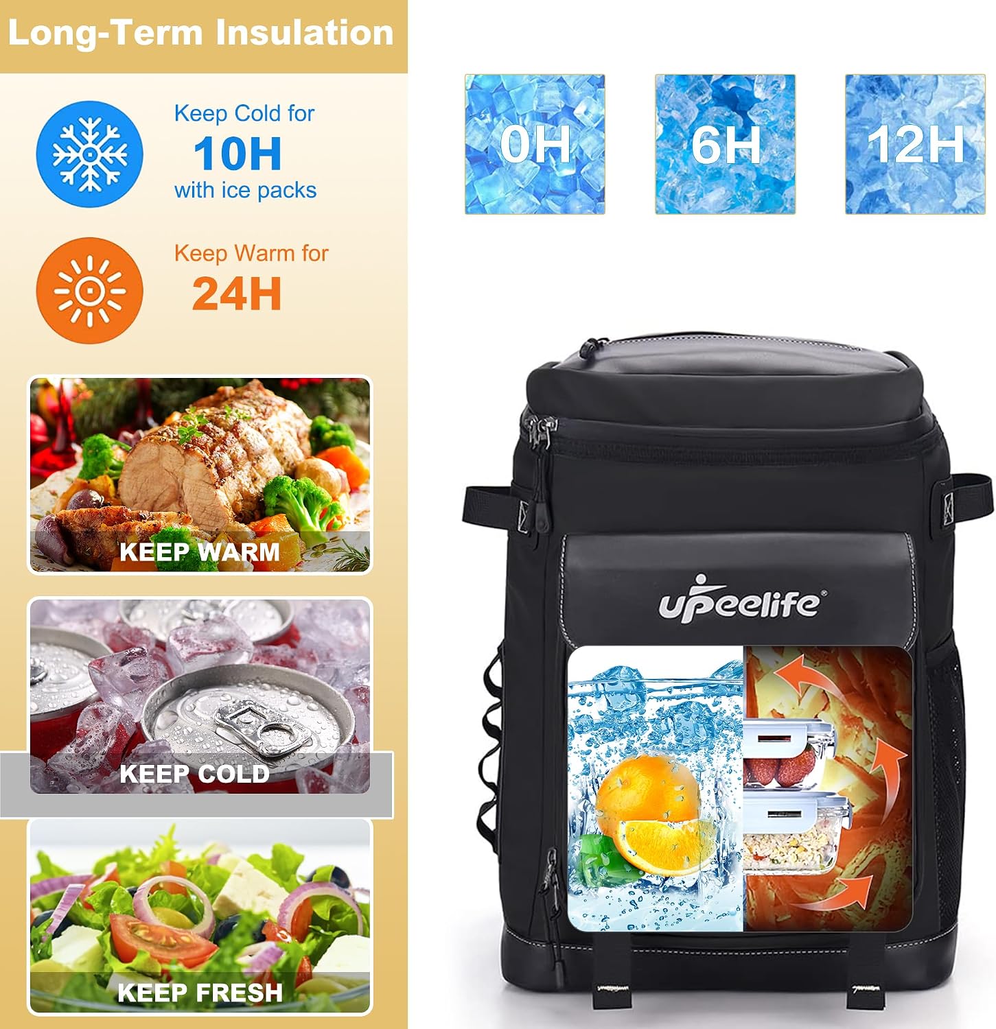 Thumbnail 2 de Upeelife Sac à Dos Isotherme 30L Grand Sac Glacière Étanche – Pique-nique et Outdoor
