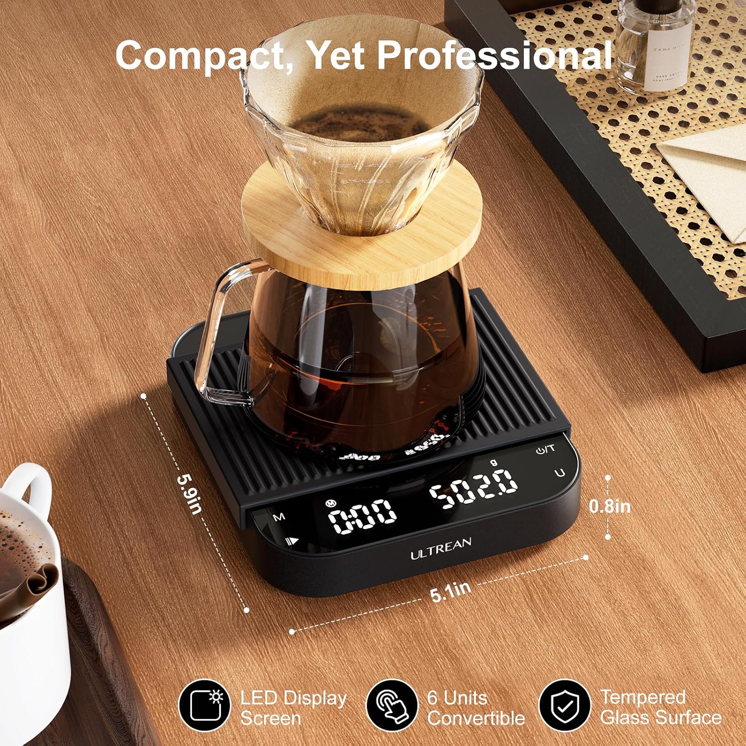 Thumbnail 5 de Ultrean K80H Coffee Scale with Timer, 0.1g Accuracy, 3kg Capacity