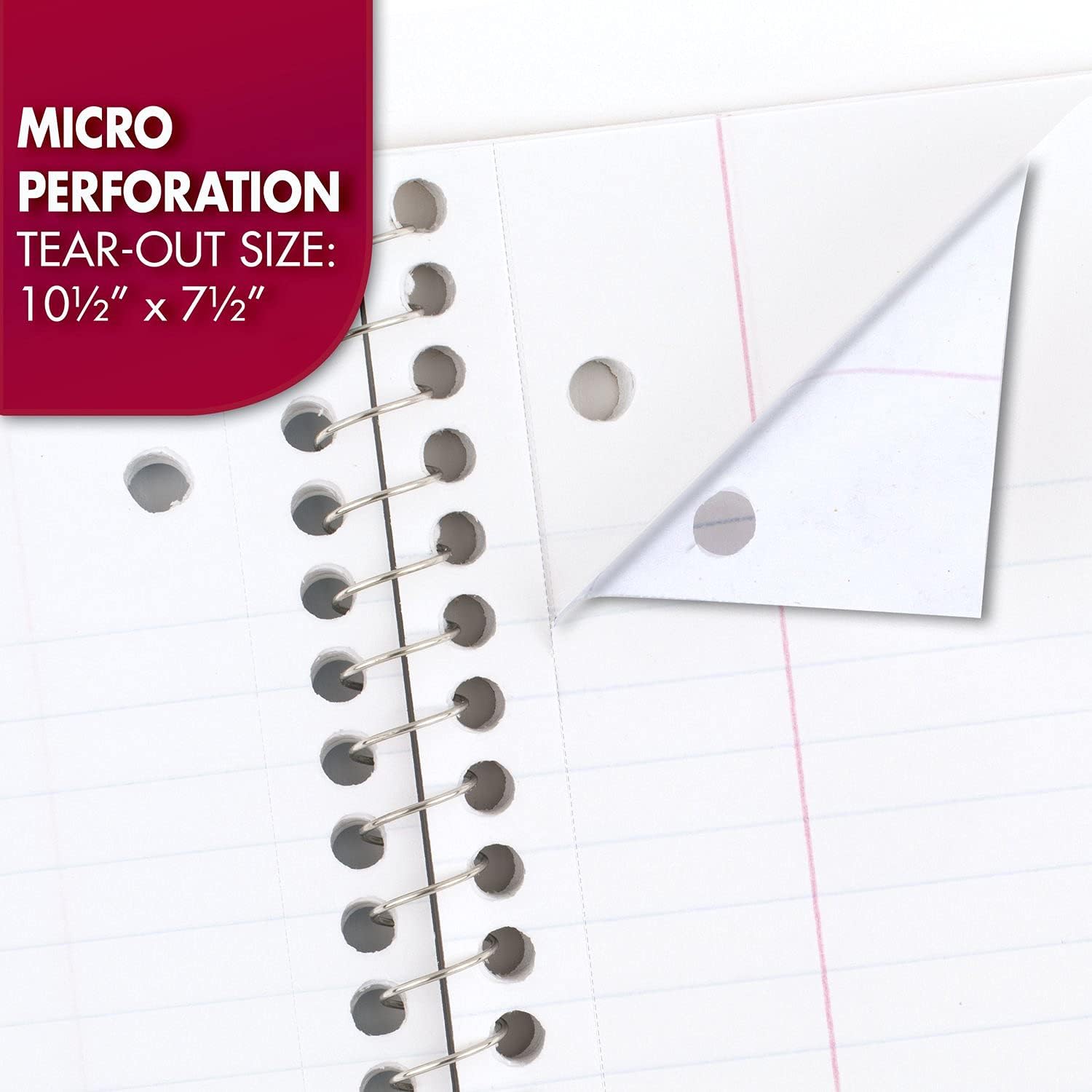 Thumbnail 3 de Mead Spiral Notebook, 24-Pack, 1 Subject, Wide Ruled, 7.5 x 10.5 (70 Sheets each)