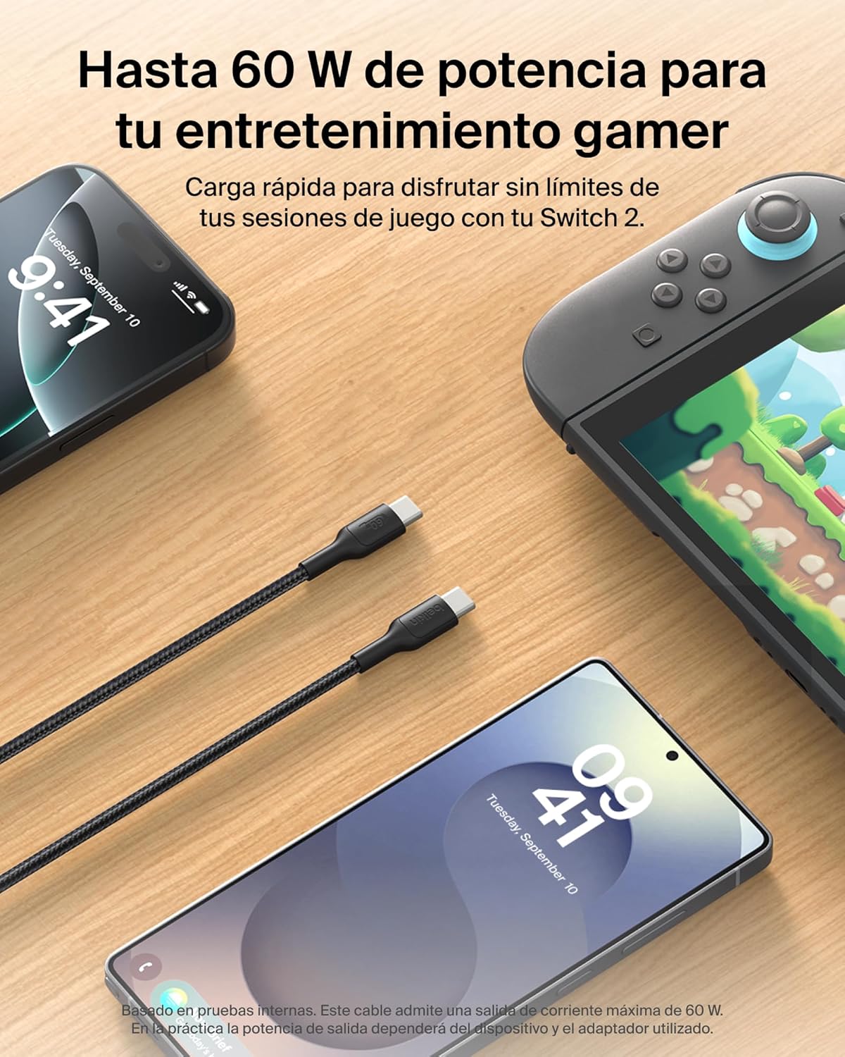 Thumbnail 2 de Belkin Gaming Cable USB-C a USB-C 2 m, 60 W