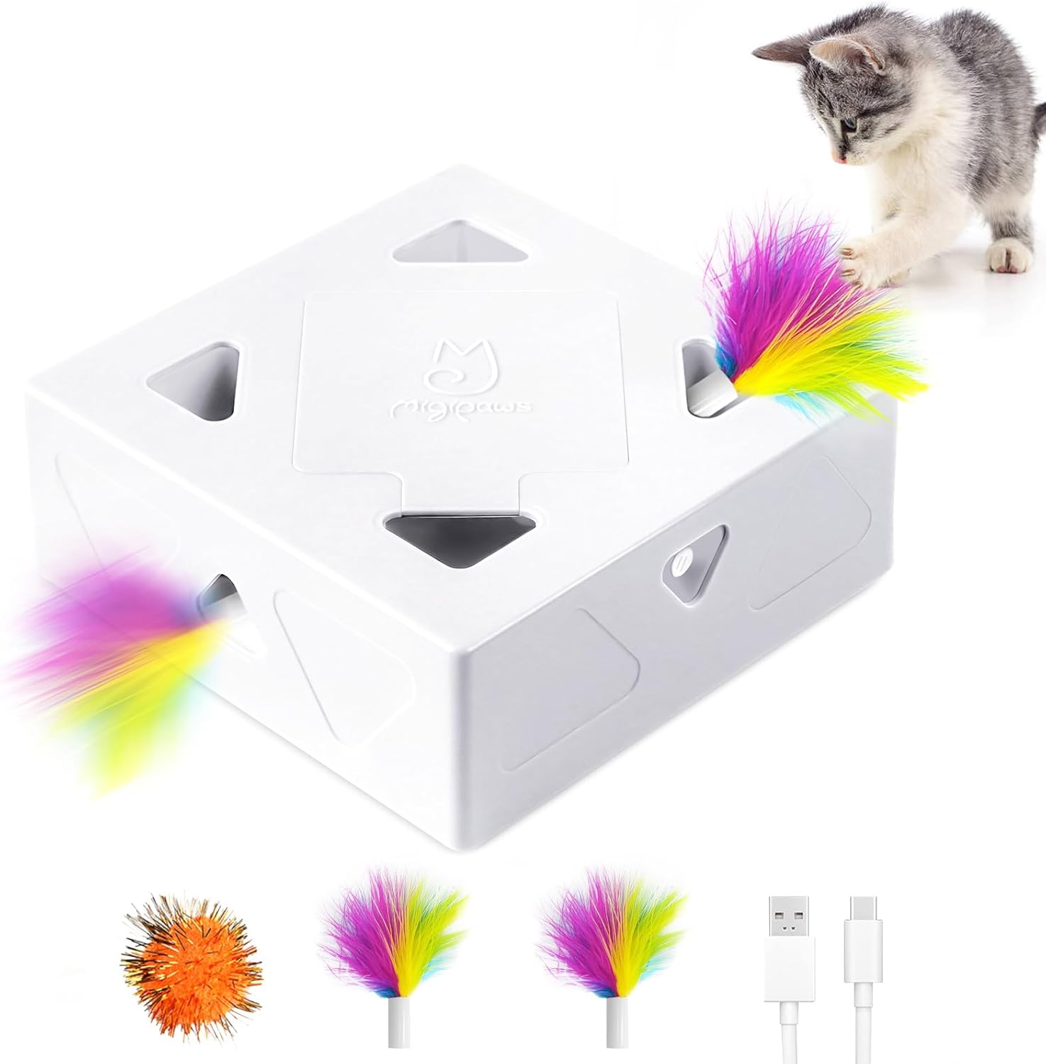 Thumbnail 6 de Migipaws Upgrade Rainbow Feather Replacement for MigiBox Cat Toy (6 Rainbow Feathers + 2 Free Mylar Refills)