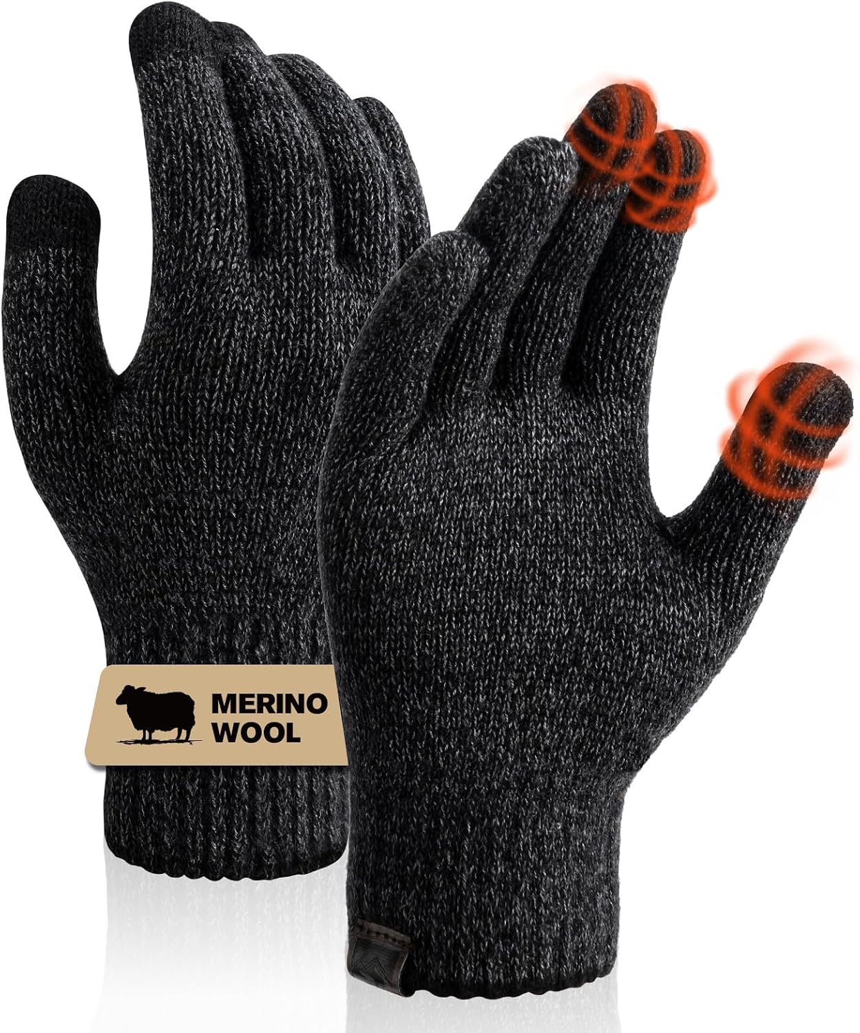 Detalle de SONORAN Merino Wool Glove Liners with Touchscreen Fingertips and Windproof Cuffs
